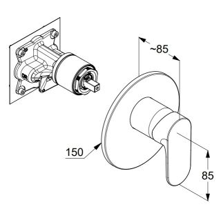 Смеситель для душа Kludi Louva 247550575 хром